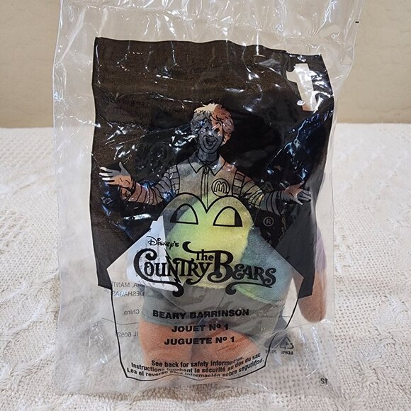 NIP 2001 Disney The Country Bears BEARY BARRINSON #1 McDonalds Happy Meal Plush - Picture 2 of 4